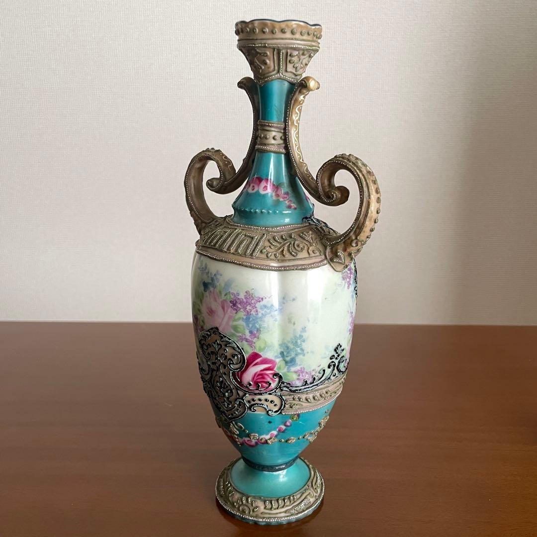 麻*宮様 オールドノリタケ　飾花瓶