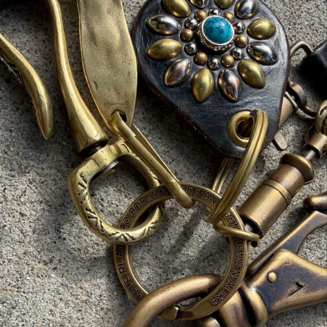 ウォレットチェーン 真鍮 RRL 山田蓮 スタッズ