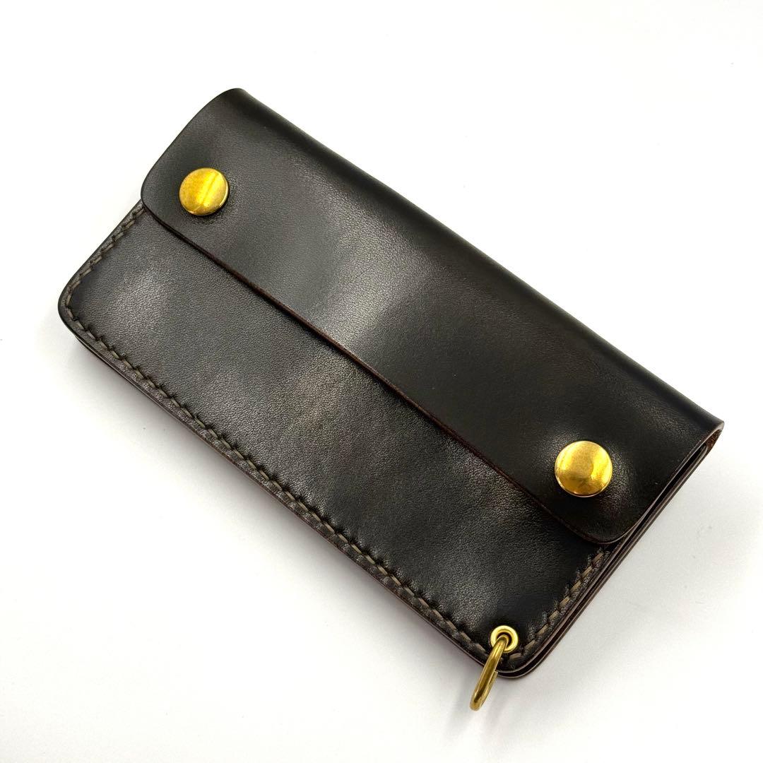 トラッカーウォレット(ブラック) タロンジッパー　3層ヴィンテージタイプ