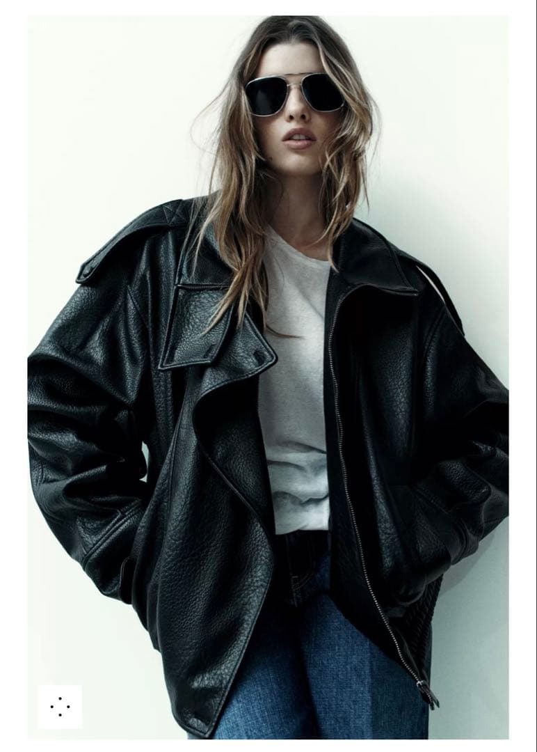 ZARA フェイクレザージャケット　M