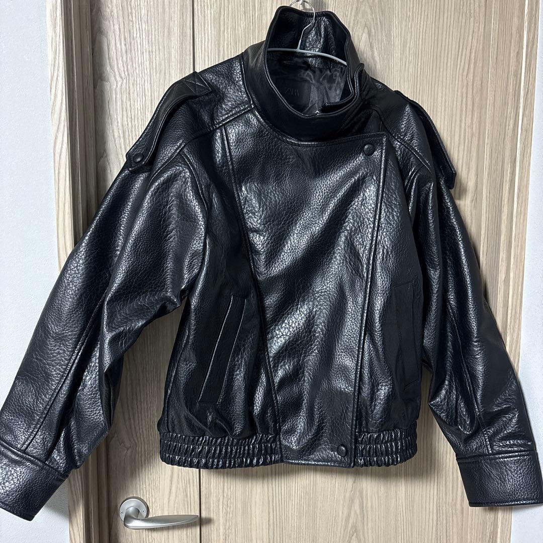 ZARA フェイクレザージャケット　M