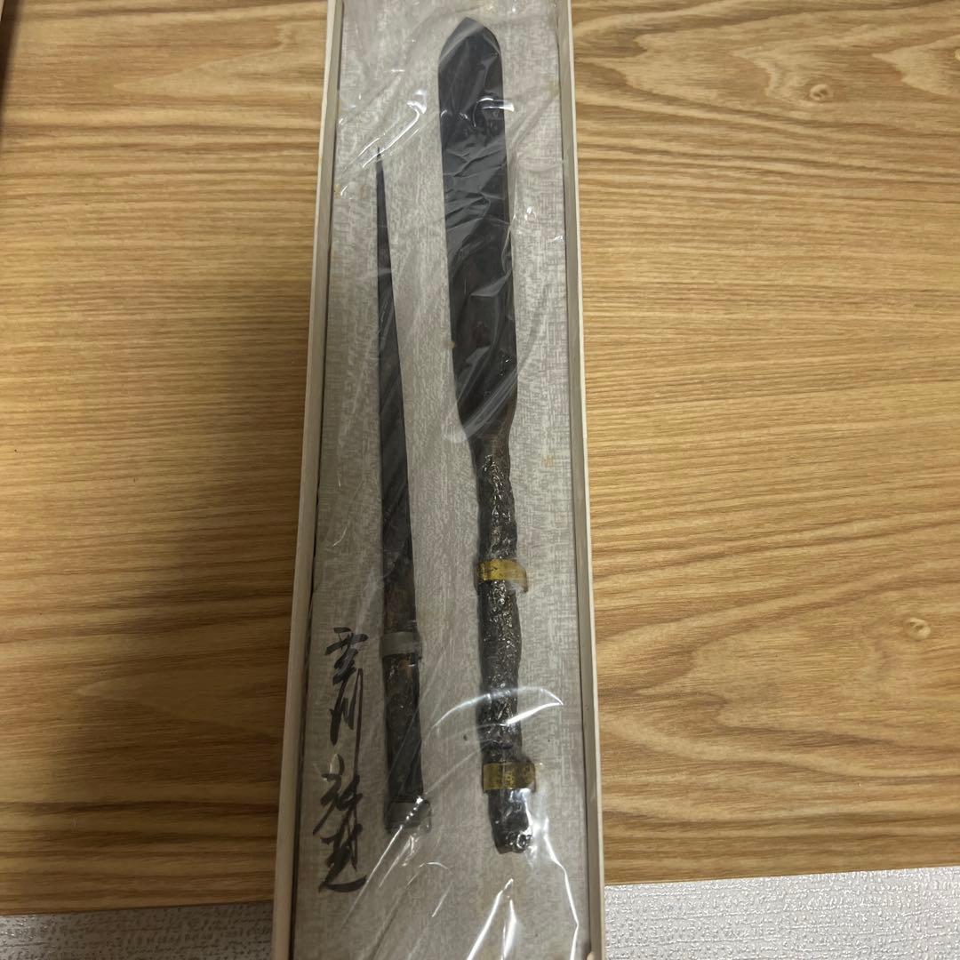 【にわとり　六助】玉鋼鍛造かみ喜利　刀匠　雲州弘光　紙切り