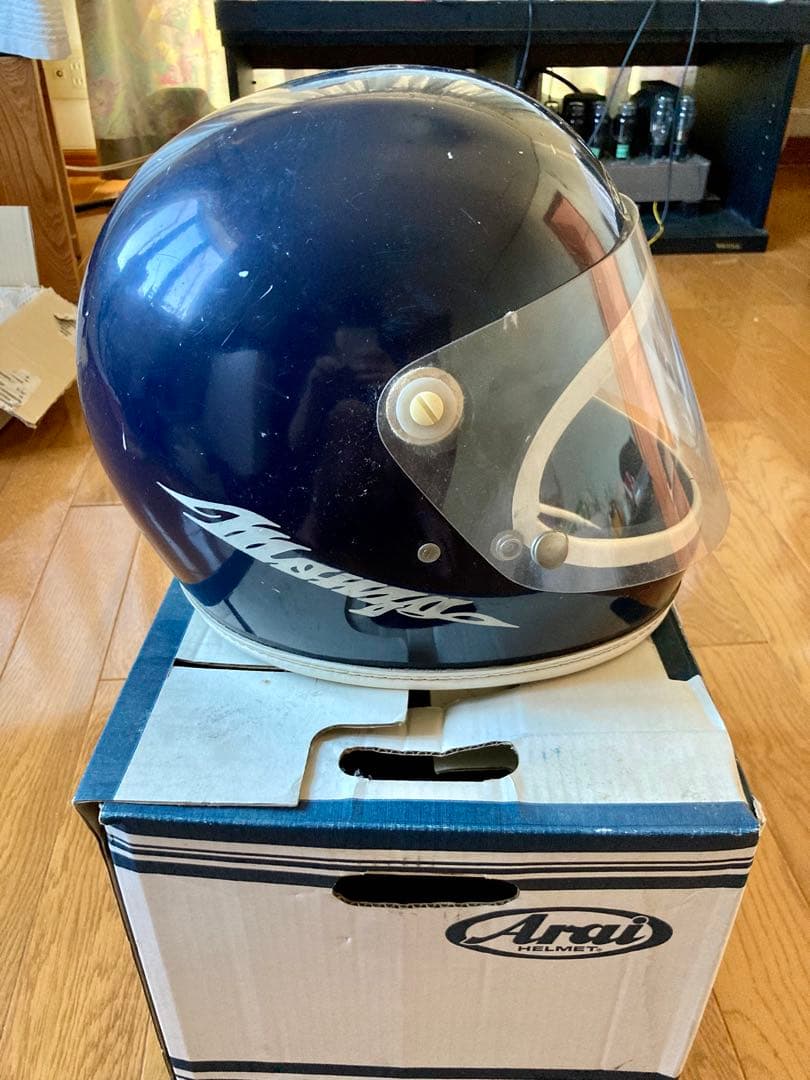 【新井広武】Arai フルフェイス ビンテージ ヘルメット 当時物 アライ　箱付