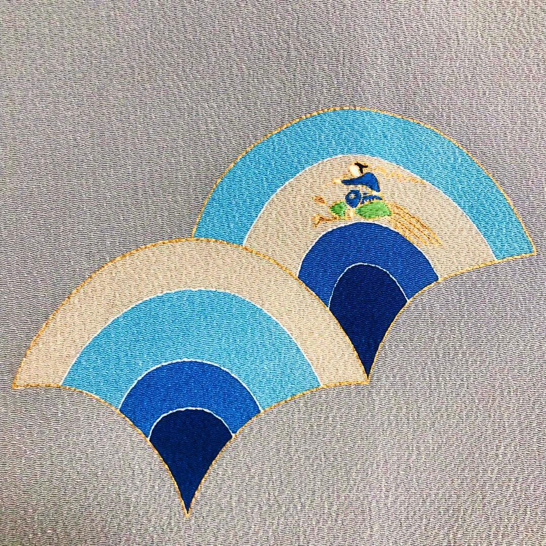 【お値打　長尺】名古屋帯　下村玉廣　昔話　鬼縮緬　帯丈400cm 帯幅31cm