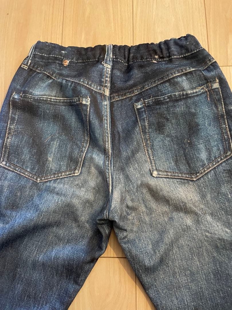 TATA 転写 デニム スウェットパンツ／大戦モデル フェイクデニム