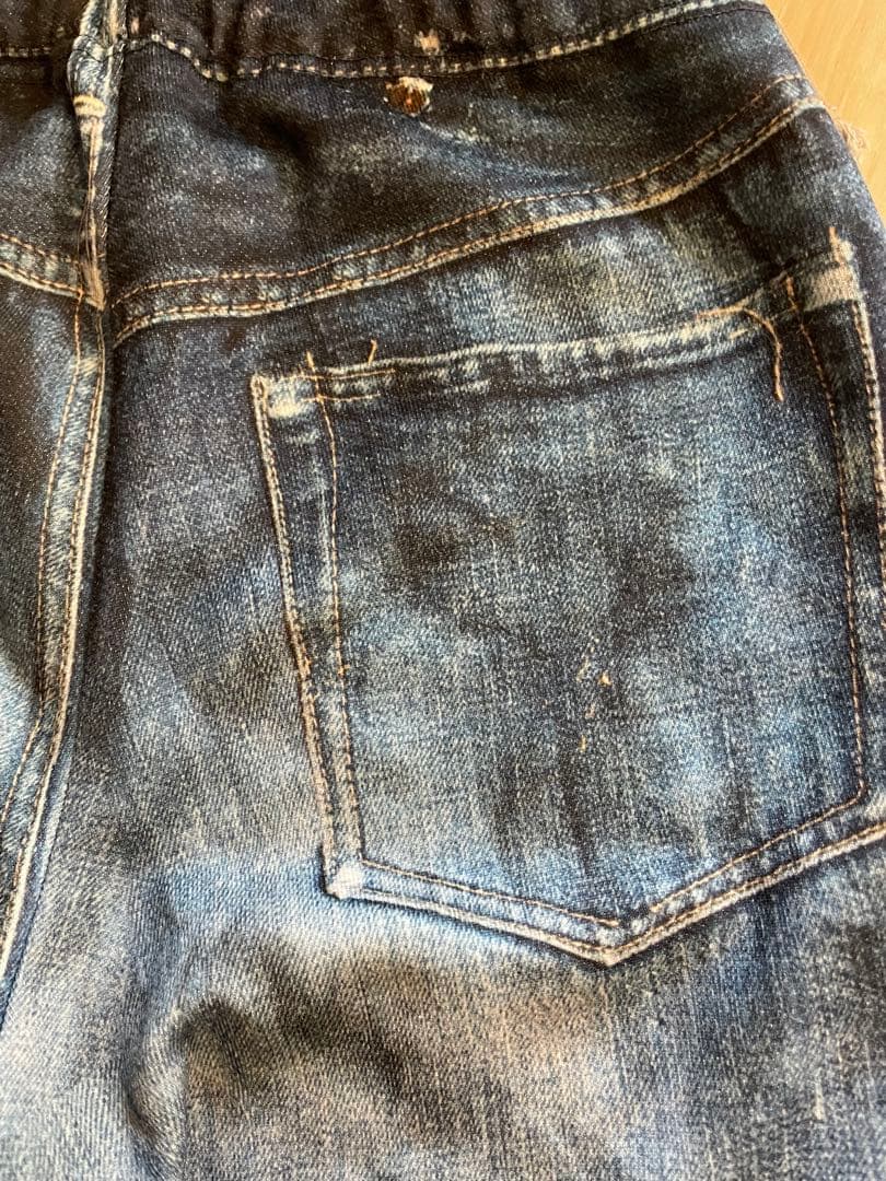 TATA 転写 デニム スウェットパンツ／大戦モデル フェイクデニム