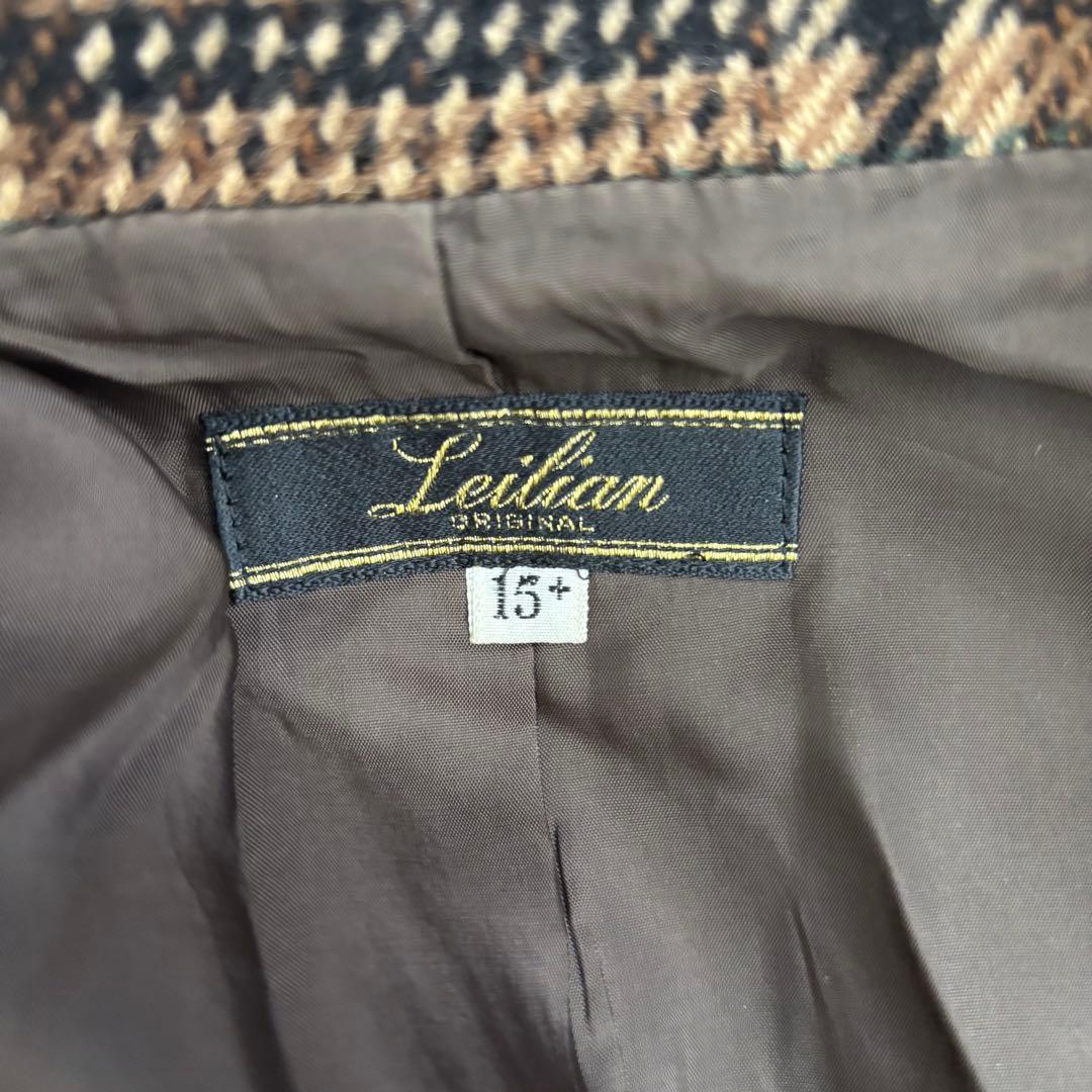 極美品✨ レリアン チェック柄 コート ジャケット カシミア 大きめ 15号