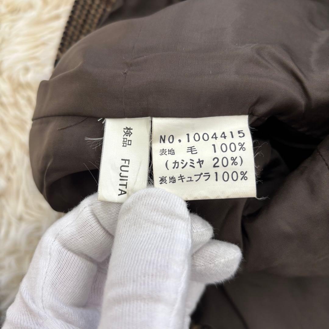 極美品✨ レリアン チェック柄 コート ジャケット カシミア 大きめ 15号