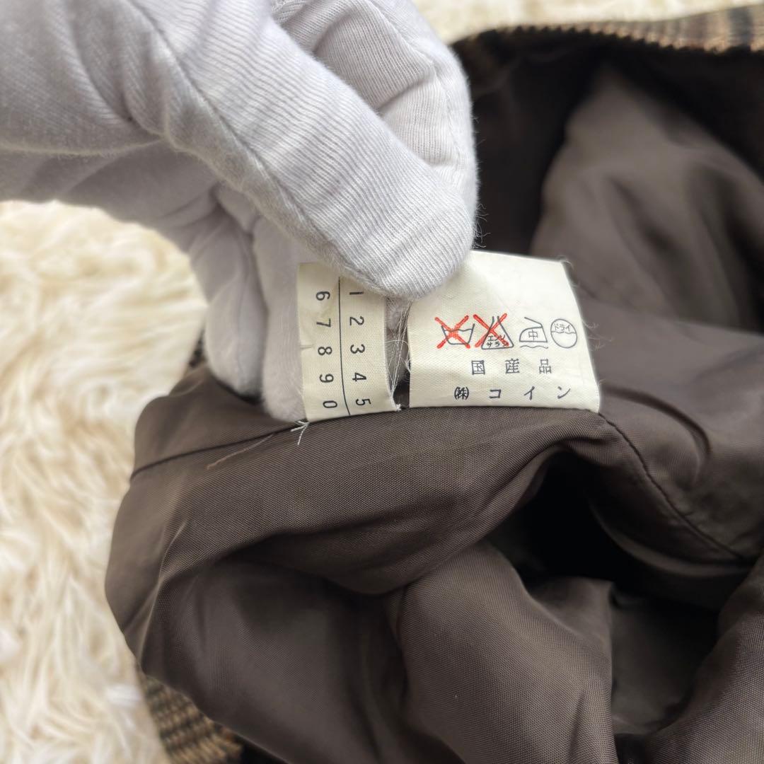 極美品✨ レリアン チェック柄 コート ジャケット カシミア 大きめ 15号