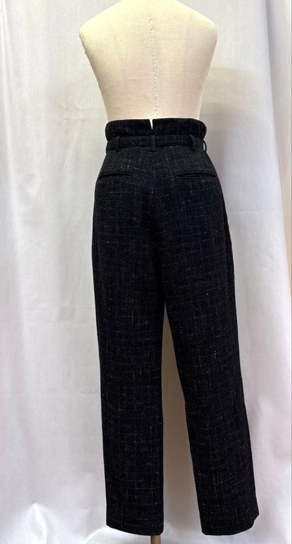 フミカウチダ　ハイウェストパンツ　ベルト付き　ウールツィードパンツ　サイズ38