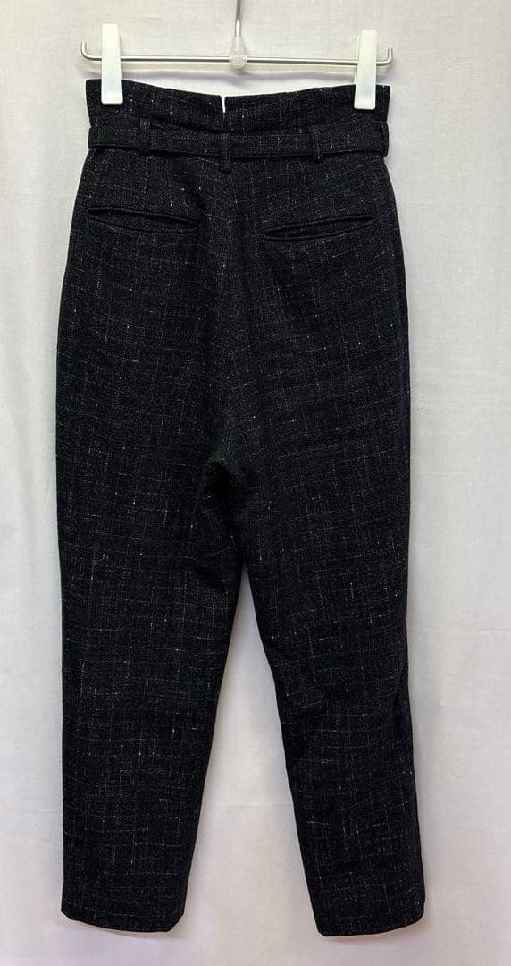 フミカウチダ　ハイウェストパンツ　ベルト付き　ウールツィードパンツ　サイズ38