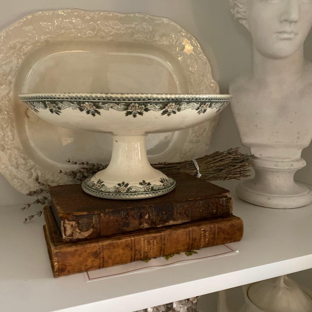 フランスアンティーク 花柄 コンポティエ ケーキスタンド