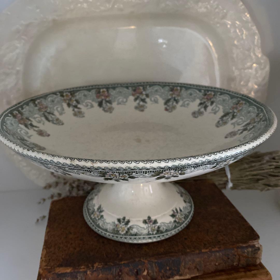 フランスアンティーク 花柄 コンポティエ ケーキスタンド
