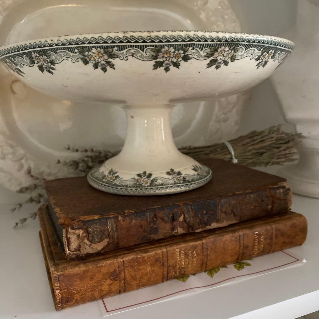 フランスアンティーク 花柄 コンポティエ ケーキスタンド