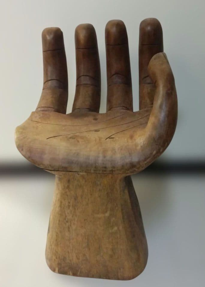 エコメルカリ便限定　仏陀　手チェア 木製椅子 天然木 手彫り バリ　値下げ