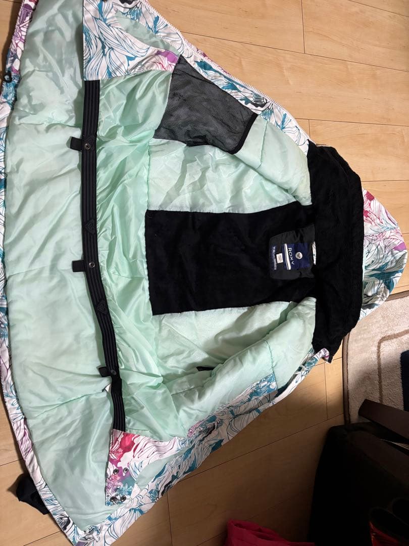 花柄フード付きスノーボードジャケット