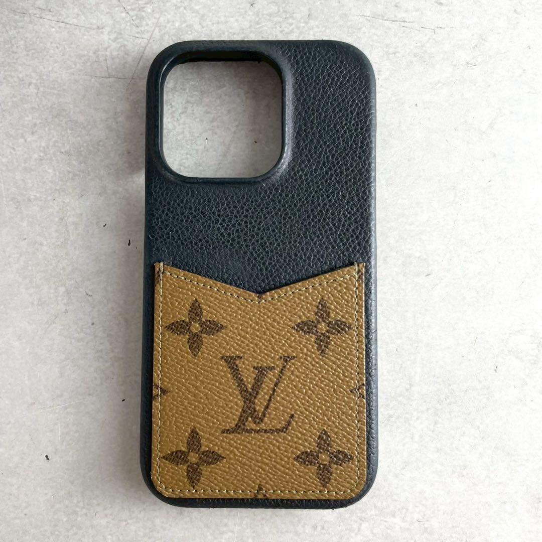 ルイヴィトン　iPhone14Pro ケース　モノグラム 黒　pvc 現行
