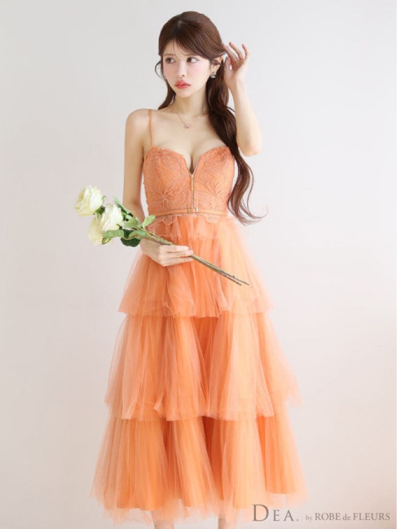 ROBE de FLEURS オレンジドレス