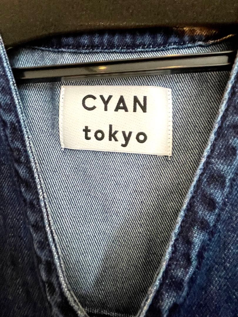 CYAN TOKYO シアントーキョードレープ ポケットデニムZIP ジャケット