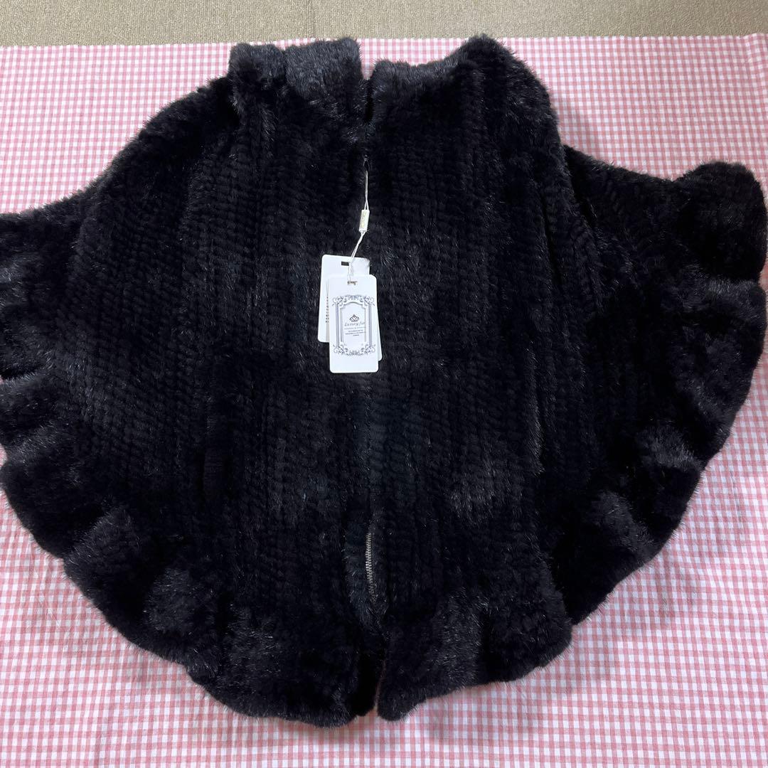 ❤️新品未使用❤️ ミンクファー　ポンチョ　フード付き