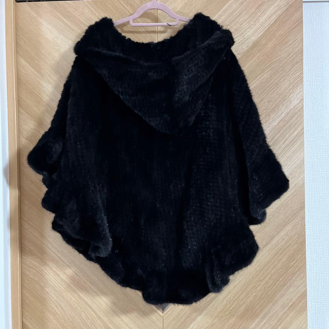 ❤️新品未使用❤️ ミンクファー　ポンチョ　フード付き