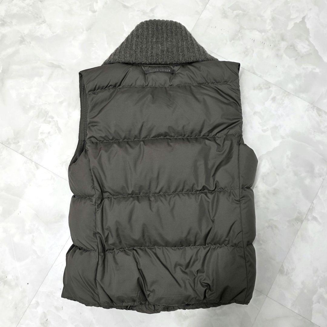 限定価格 ラルフローレン ダウンベスト カシミヤ混 ニットリブ ショールカラー