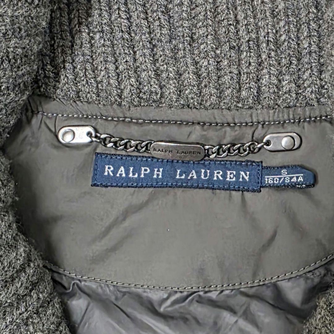 限定価格 ラルフローレン ダウンベスト カシミヤ混 ニットリブ ショールカラー