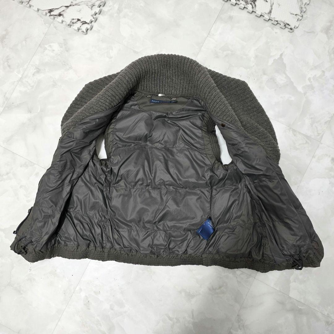 限定価格 ラルフローレン ダウンベスト カシミヤ混 ニットリブ ショールカラー