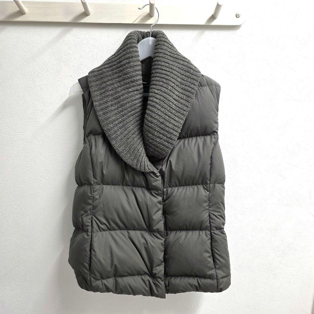 限定価格 ラルフローレン ダウンベスト カシミヤ混 ニットリブ ショールカラー