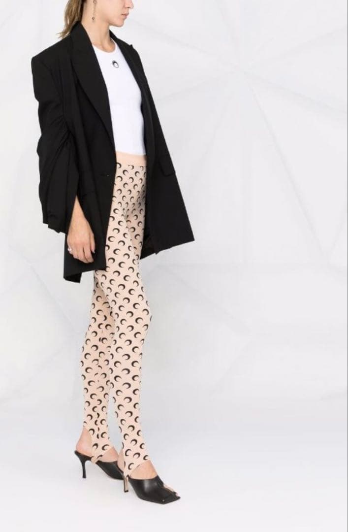 [美品] Marine Serre マリーンセル 月模様 スリムフィットレギンス