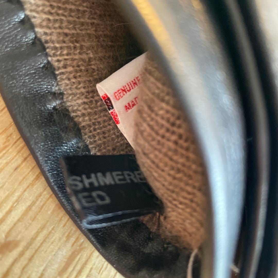 ★新品★セルモネータ　Sermoneta ブラック レザー手袋　カシミヤ