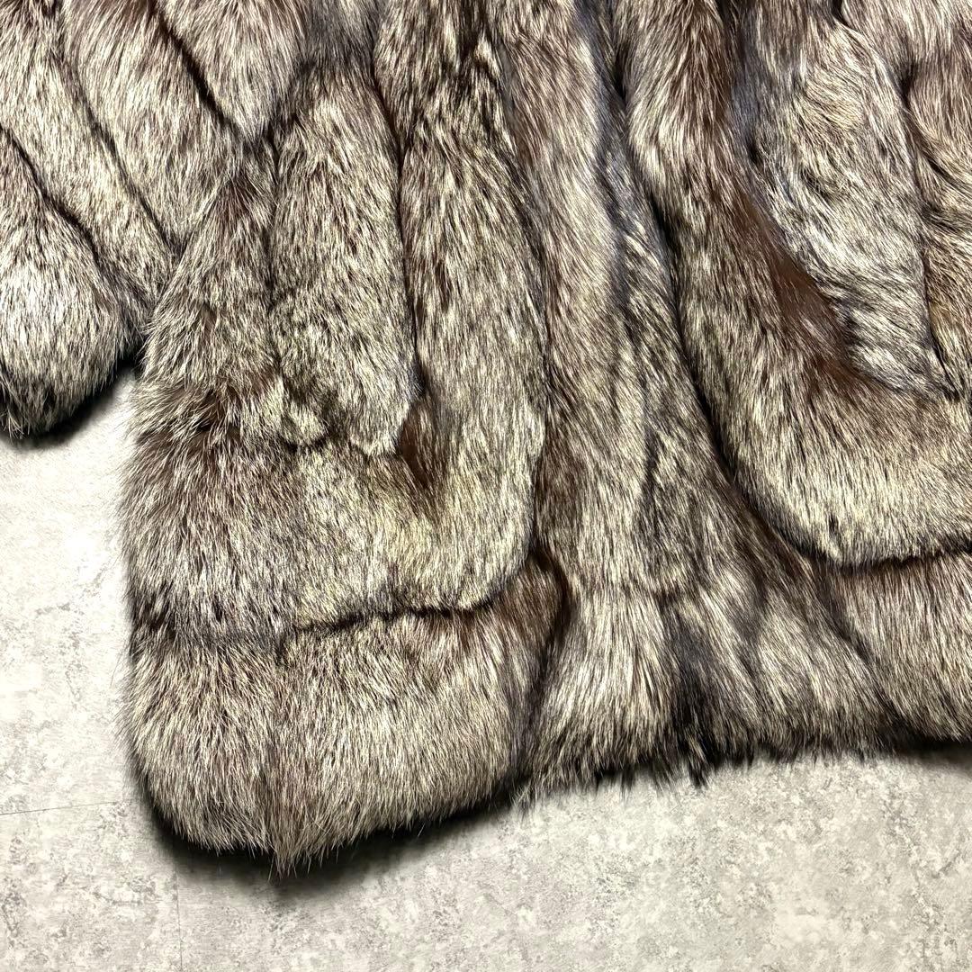 【美品】シルバーフォックス　毛皮　ファーコート ボリューム　毛並み◎　 L