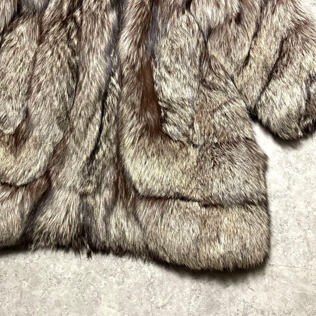 【美品】シルバーフォックス　毛皮　ファーコート ボリューム　毛並み◎　 L