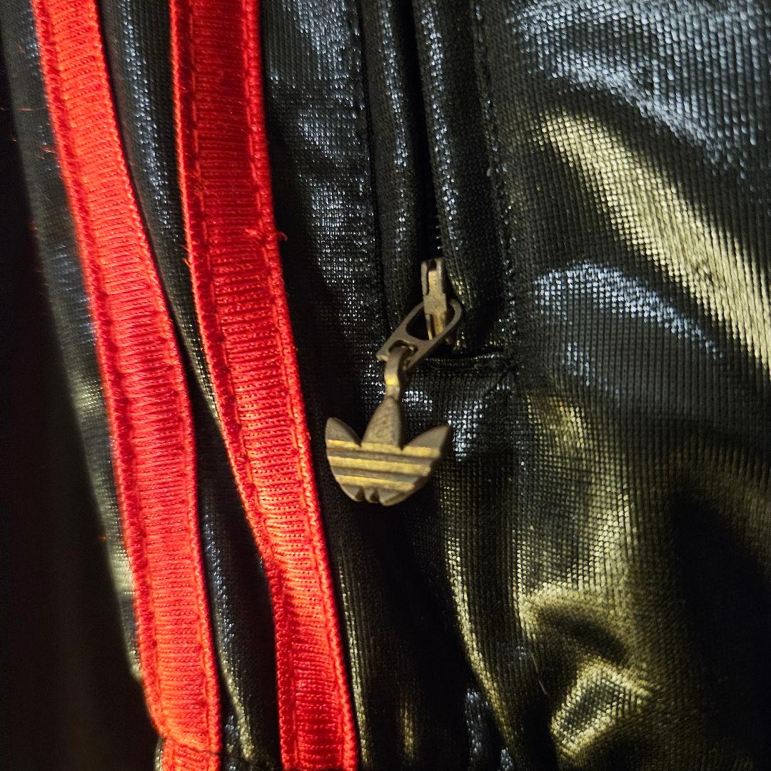 adidas CHILE62 ジャージ 上下セット L ブラック レッド 光沢