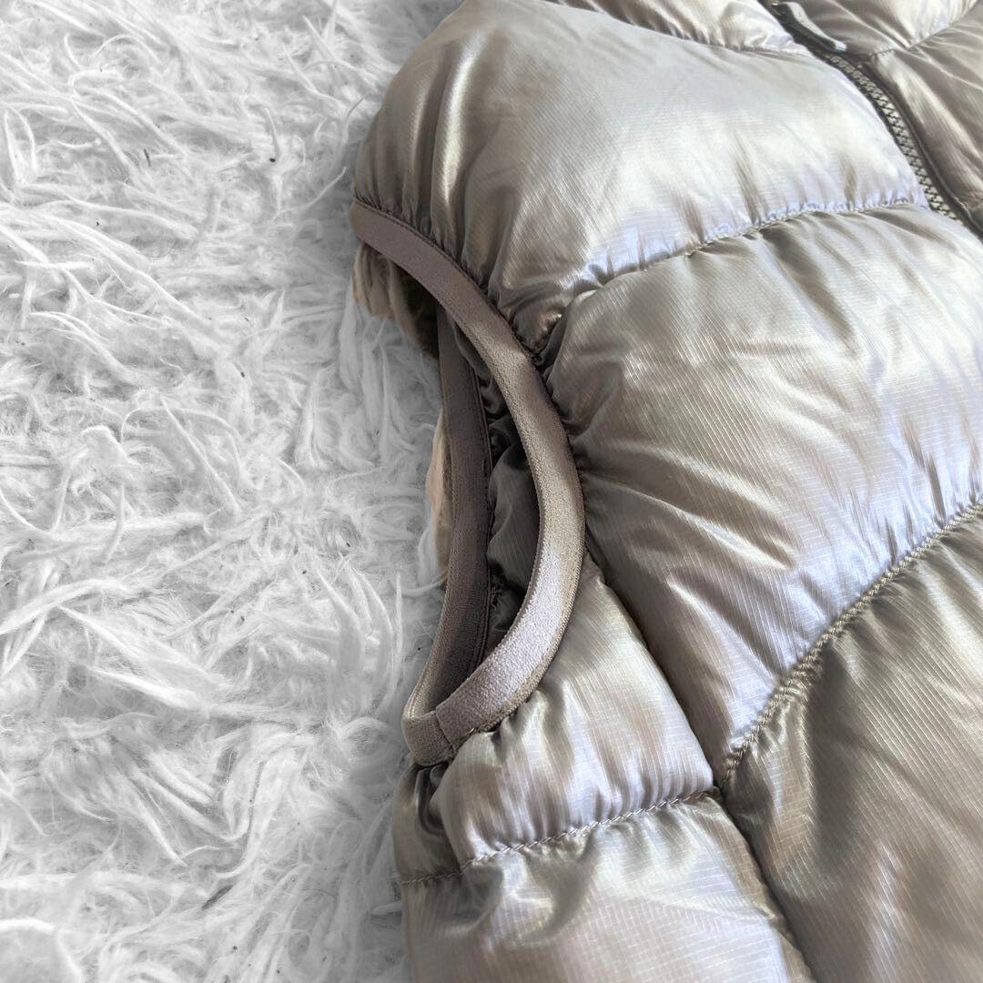 THE NORTH FACE アコンガグア ロゴ 刺繍 ダウン ベストＬ グレー