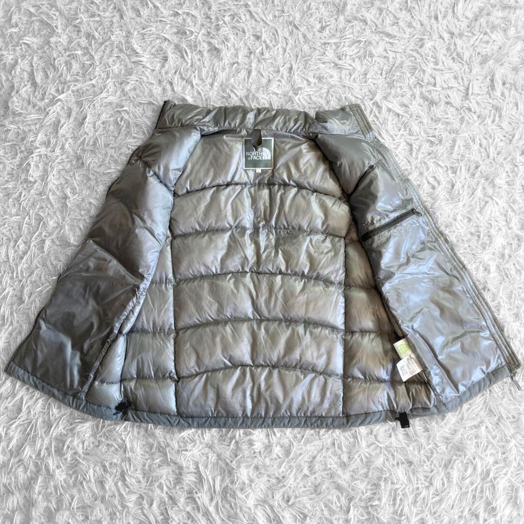 THE NORTH FACE アコンガグア ロゴ 刺繍 ダウン ベストＬ グレー