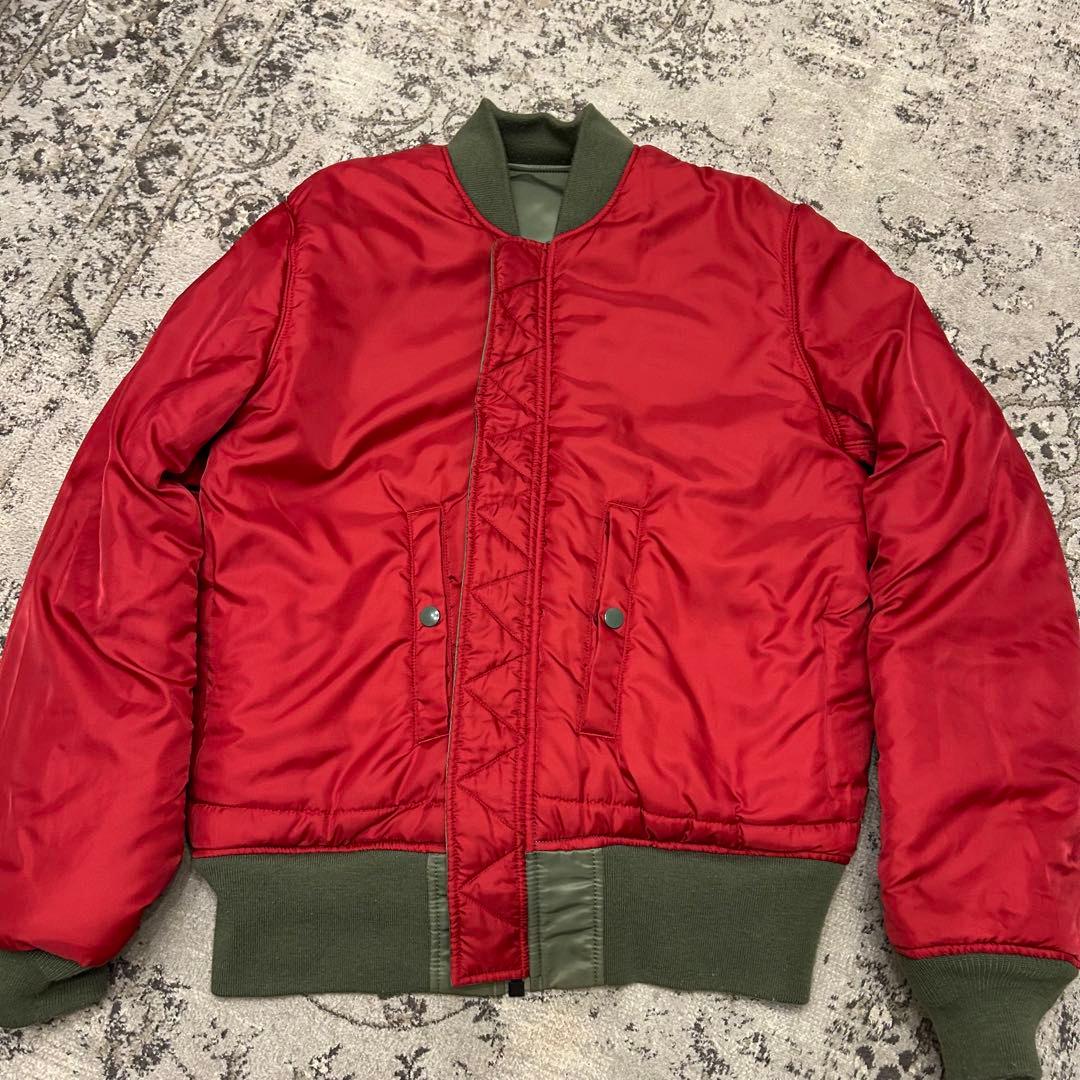 ALPHA アルファ MA-1 フライトジャケット グリーン 刺繍 ワッペン L