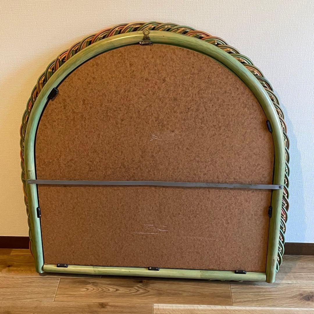 【ヴィンテージ】✴︎特大ラタンの壁掛けミラー✴︎