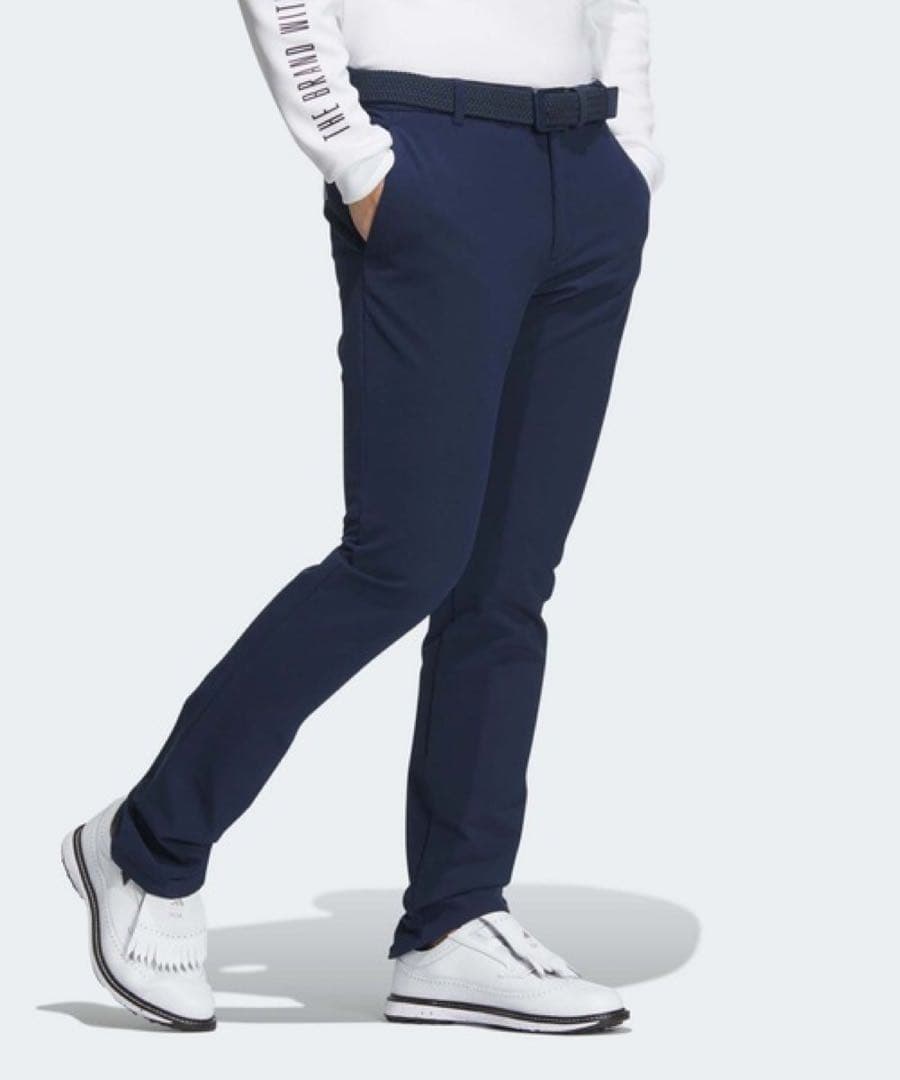 【新品】adidas ゴルフ ロングパンツ 裏起毛 ネイビー 82