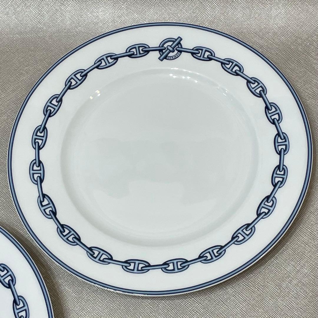 新品未使用　エルメス　プレート　シェーヌダンクル　2枚セット　22.5㎝