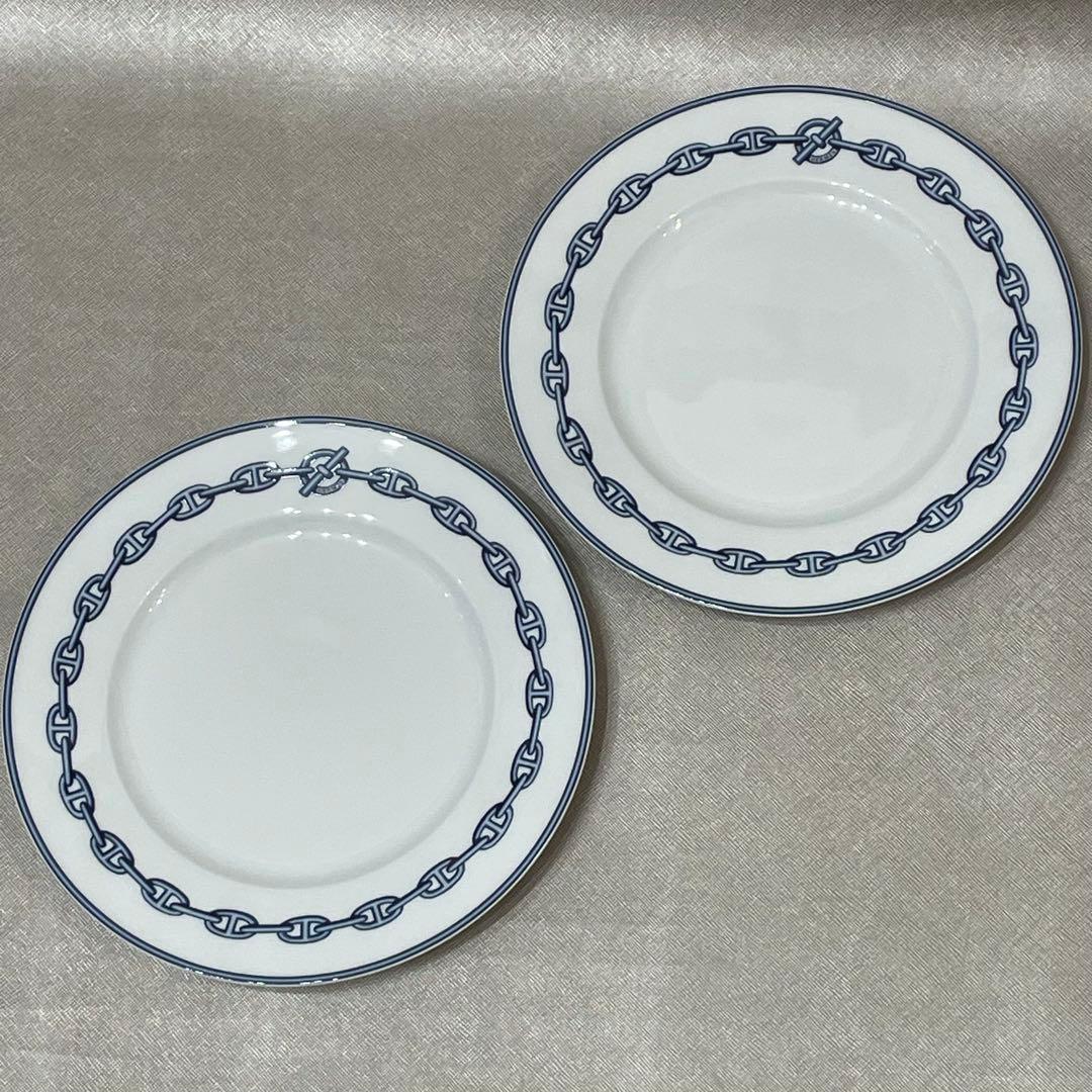 新品未使用　エルメス　プレート　シェーヌダンクル　2枚セット　22.5㎝