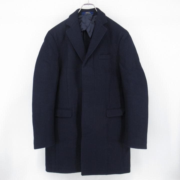 POLO RALPH LAUREN ウール混 チェスターコート 42S ネイビー