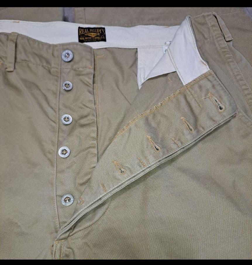 リアルマッコイズ メタルボタン ベージュチノパン W34