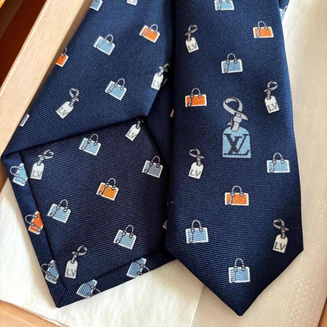 M73715 ルイヴィトン シルクネクタイ　ネイビー