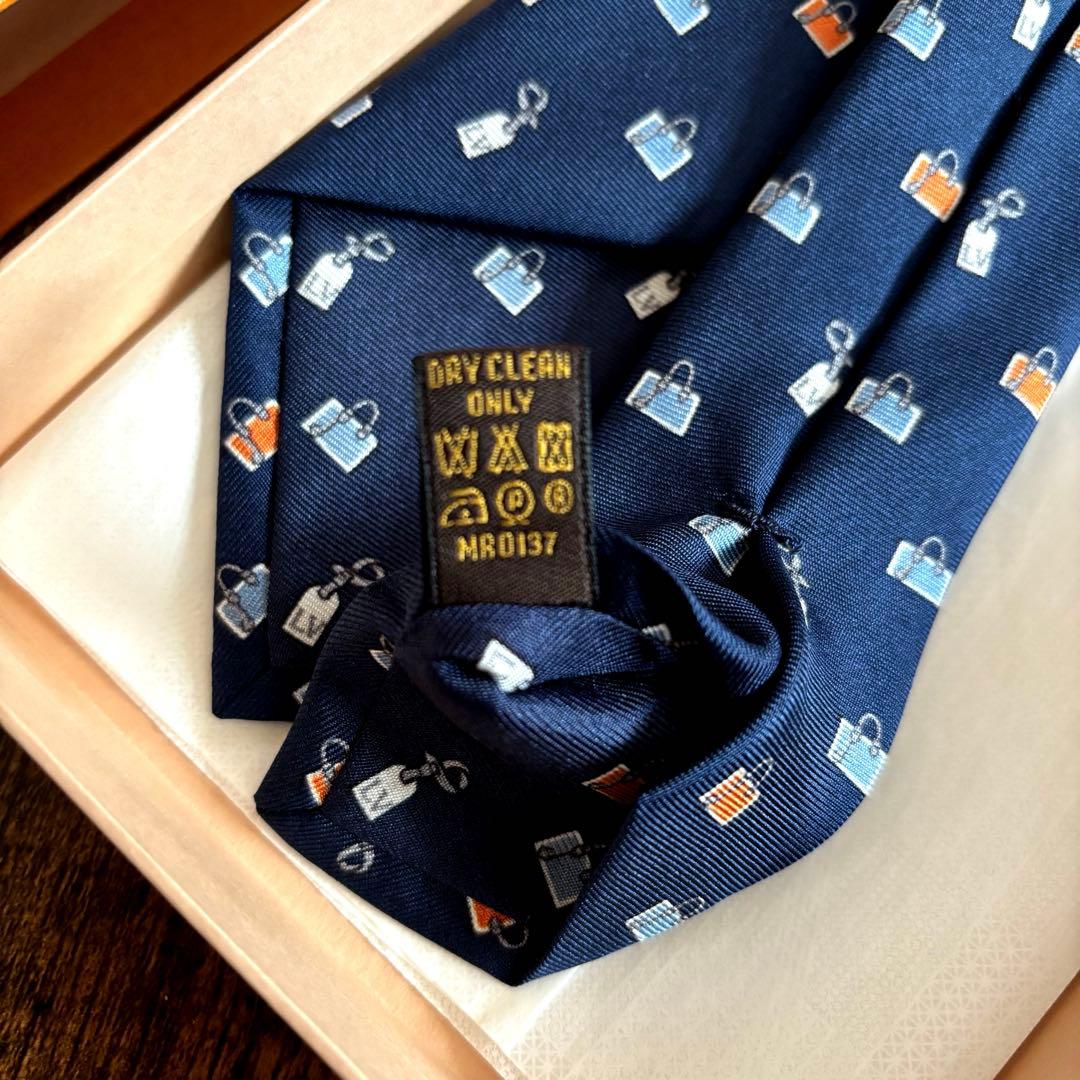 M73715 ルイヴィトン シルクネクタイ　ネイビー