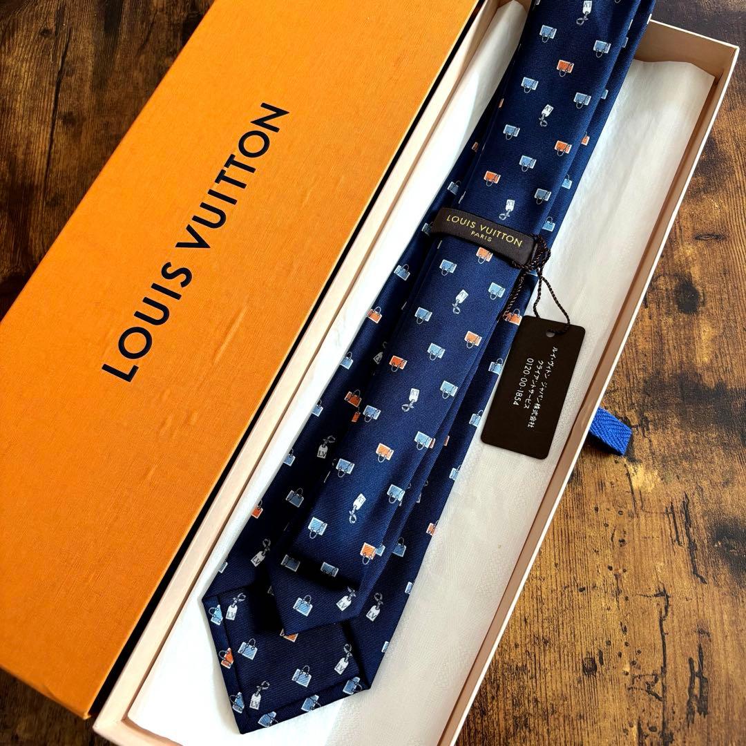 M73715 ルイヴィトン シルクネクタイ　ネイビー