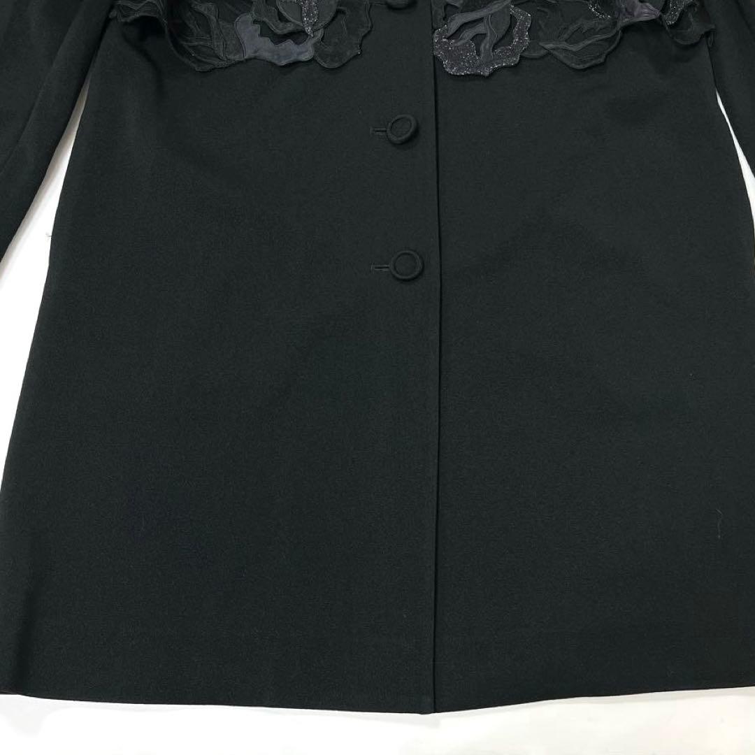 【タグ付き】《Ms.REIKO》レディース　ケープ風ミドル丈コート　ブラック