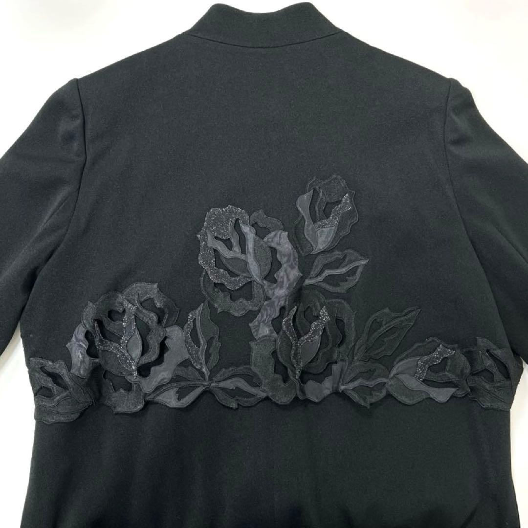 【タグ付き】《Ms.REIKO》レディース　ケープ風ミドル丈コート　ブラック