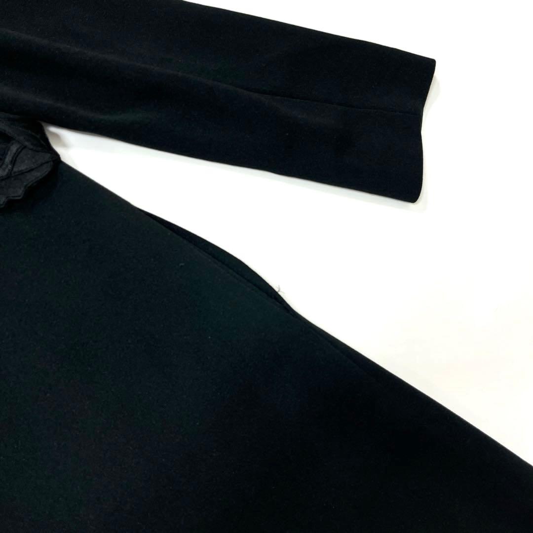 【タグ付き】《Ms.REIKO》レディース　ケープ風ミドル丈コート　ブラック