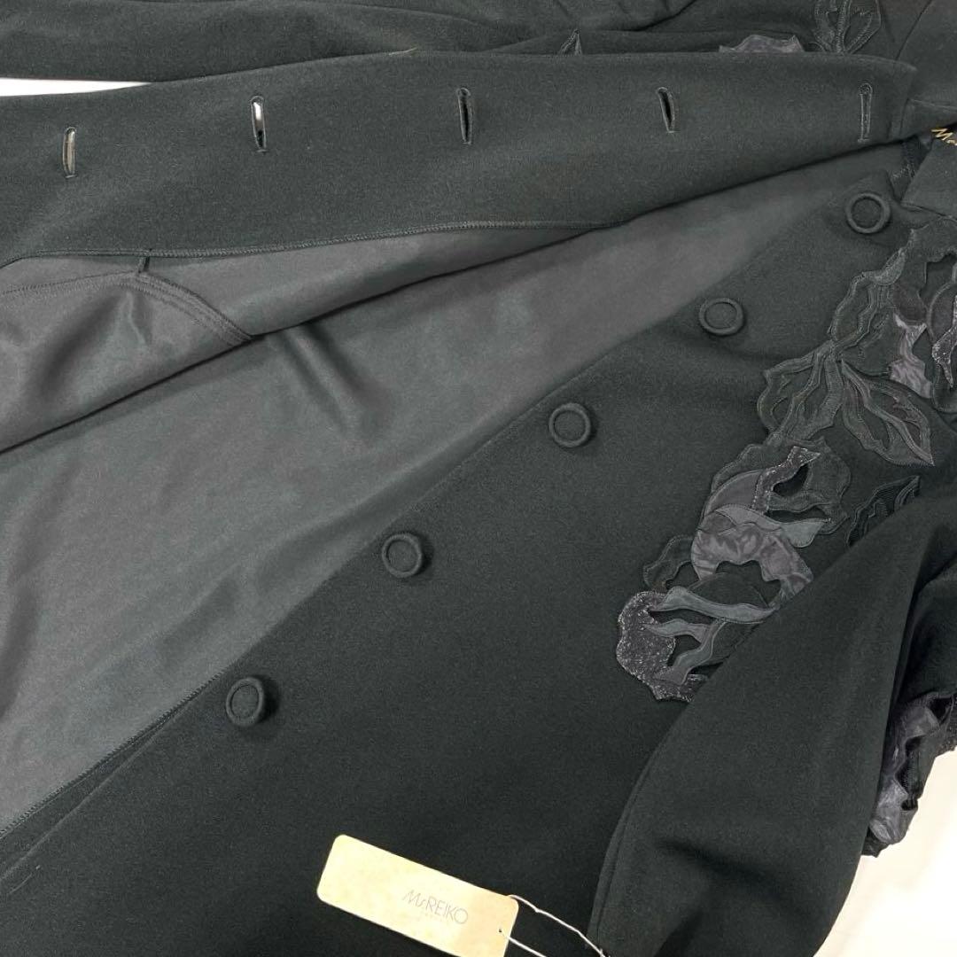 【タグ付き】《Ms.REIKO》レディース　ケープ風ミドル丈コート　ブラック